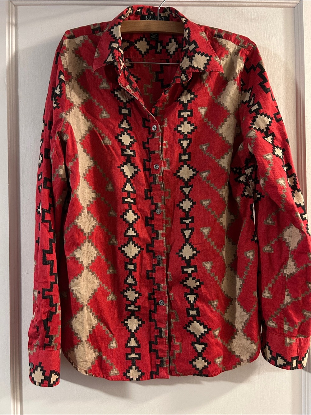 Ralph Lauren Southwestern Aztec Print Button Up